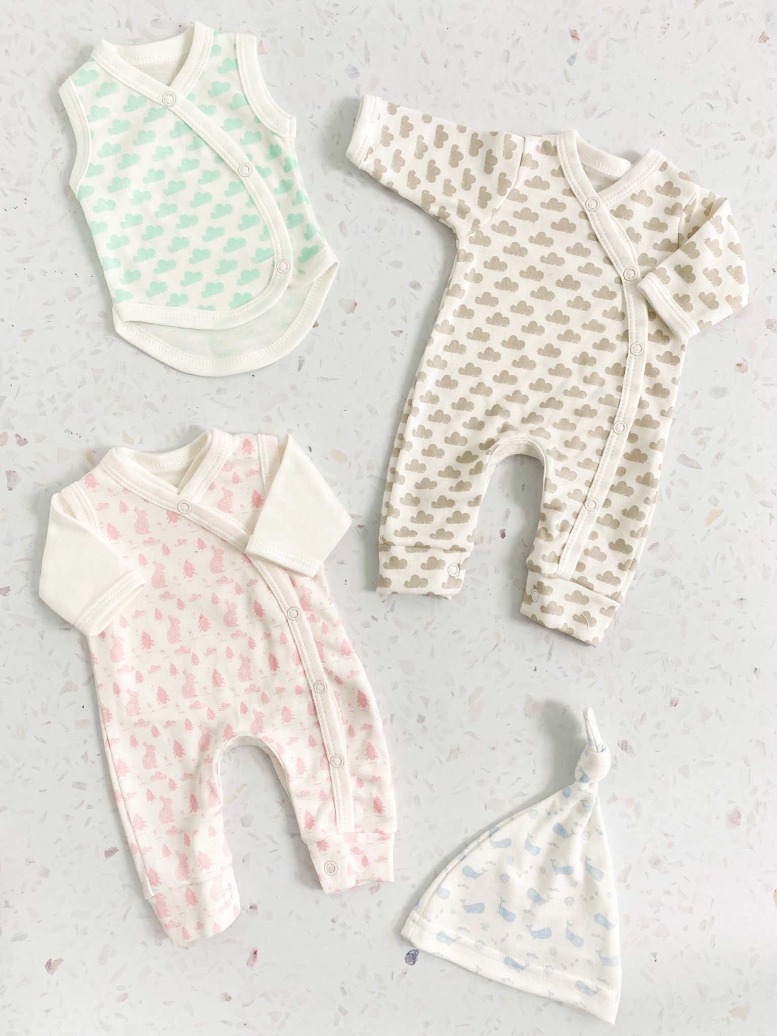 Bodysuit, Bunny Meadow, Premium 100% Organic Cotton Bodysuit / Vest Tiny & Small 