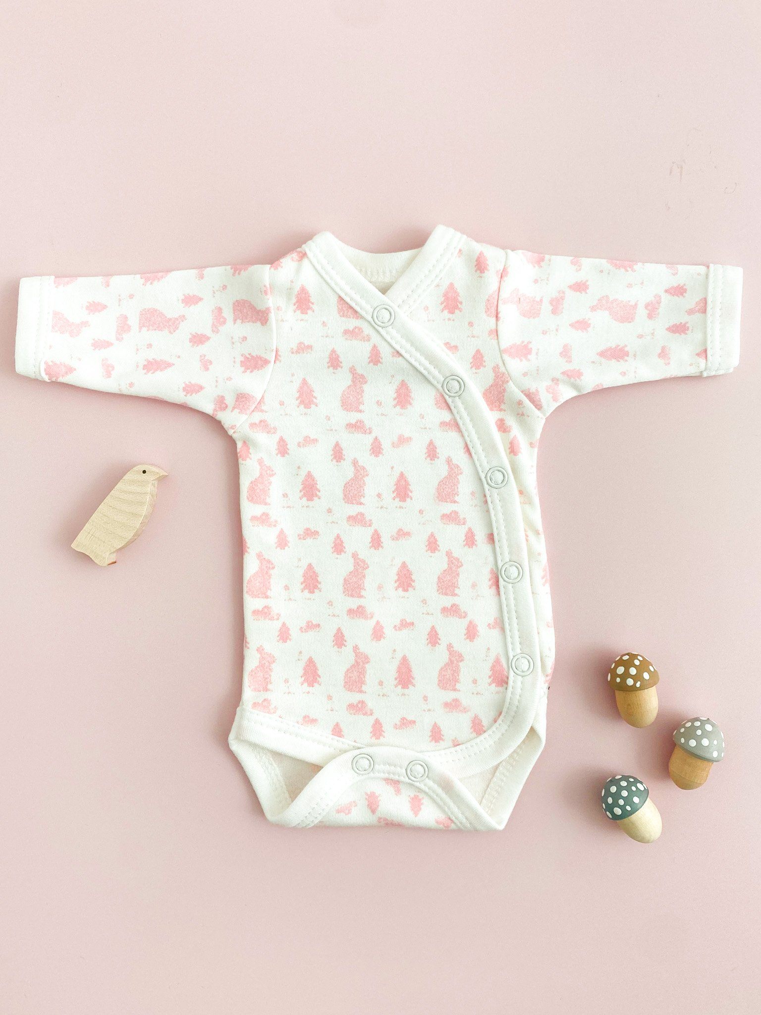 Bodysuit, Bunny Meadow, Premium 100% Organic Cotton Bodysuit / Vest Tiny & Small 