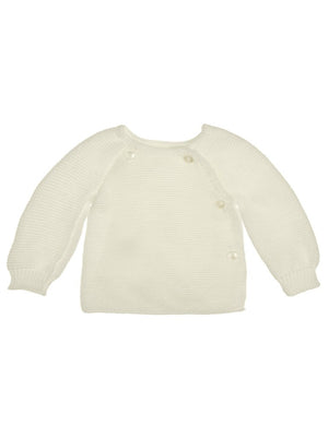 Knitted White Cardigan Cardigan / Jacket La Manufacture de Layette 