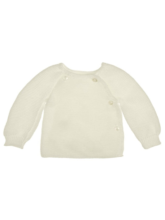 Knitted White Cardigan Cardigan / Jacket La Manufacture de Layette 